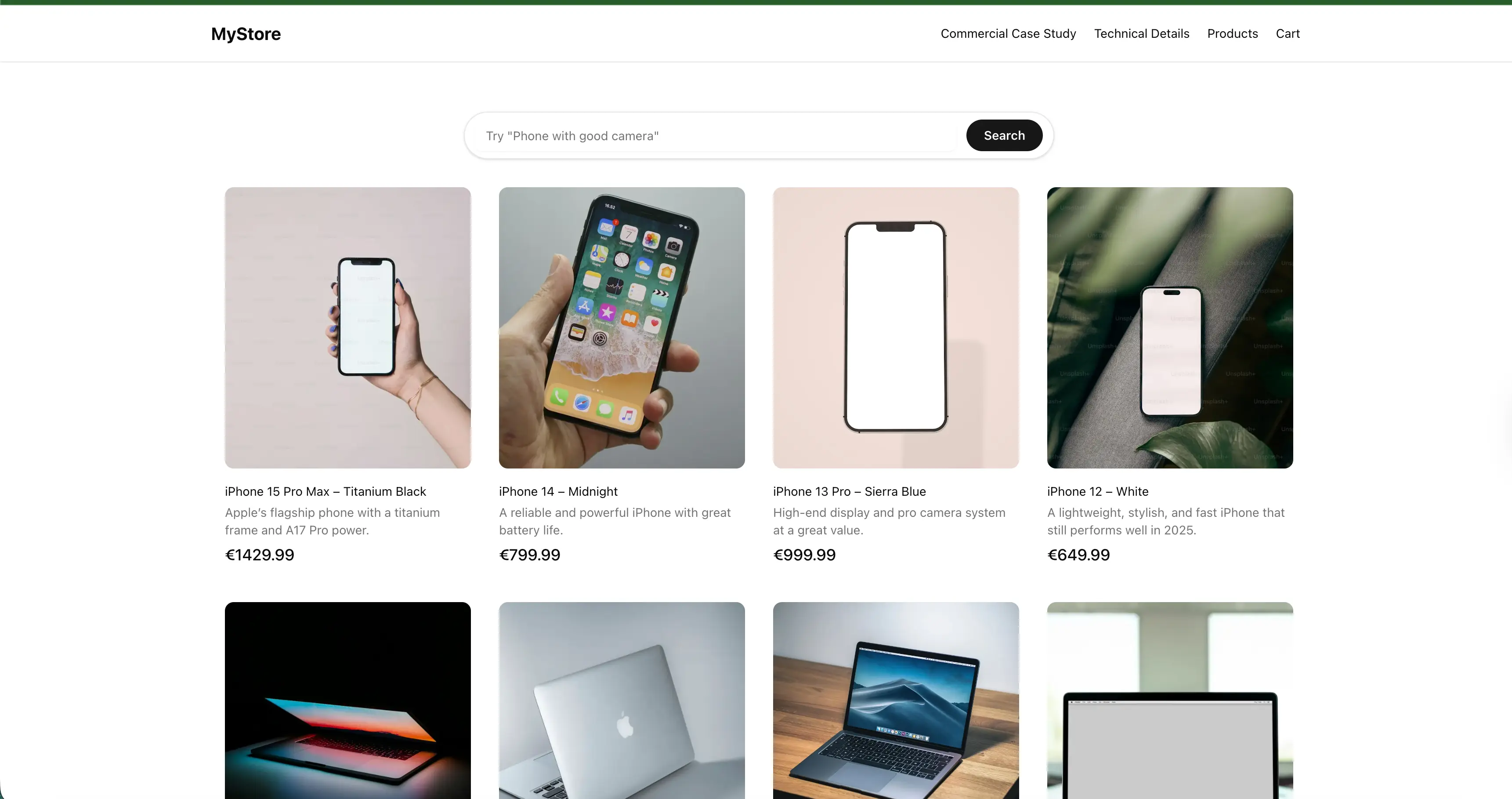 Ecommerce AI product discovery demo screenshot